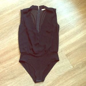 H&M sheer back, v-neck body suit. Worn once!
